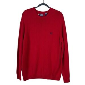 Ralph Lauren Chaps Sweater‎ Size Large Preppy Academia Red Heritage Essential